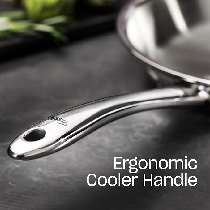 Fissler M5 Pro-Ply Stainless Steel 5 Piece Cookware Set, Made in Germany, Compatible with Induction, Gas, Electric Cooktops, 5-Ply Clad, Oven Safe up to 450°F