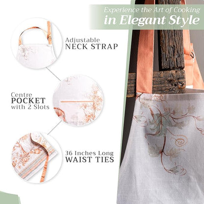 Maison d' Hermine 100% Cotton Apron for women with Pocket Kitchen Chef Apron for Men Cooking Spring Summer
