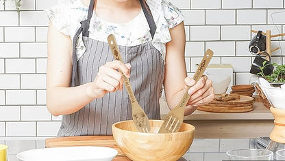 YUJU 5PCS Bee Wooden Cooking Spoons Set, Bee Themed Party Favor, Bamboo Cooking Utensil Spoons, Wedding Mom Gift Idea Decor