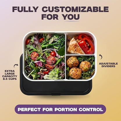 KARRICO Double Premium Bento Box Adult, 67 fl oz BPA-Free - Cream Stackable Lunch Box with Leak-Proof Lids & Dividers, Perfect for Meal Prep, Lunches & Portion Control