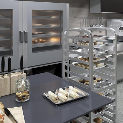 10 in. x 13 in. Quarter Size Aluminum Bun. / Sheet Pan | Ideal for baking, roasting, cooling, prepping, or storing - a must-have in restaurants, bakeries, and busy kitchens.