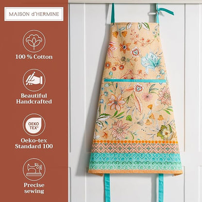 Maison d' Hermine 100% Cotton Apron for women with Pocket Kitchen Chef Apron for Men Cooking Spring Summer