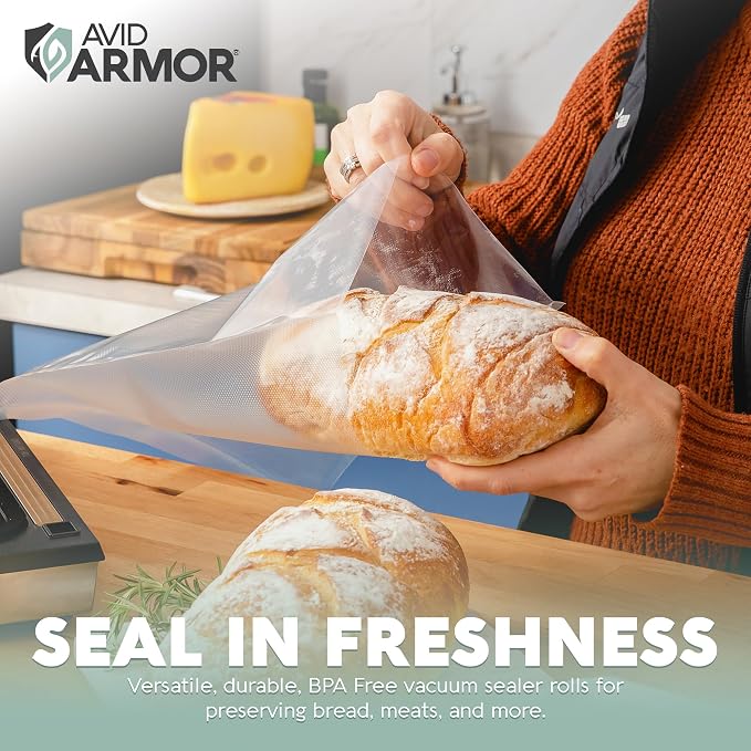Avid Armor Vacuum Seal Rolls, Vac Seal Bags for Food Storage, Meal Saver Freezer Vacuum Sealer Bags, Sous Vide Bags Vacuum Sealer, Non-BPA Vacuum Sealer Bags, 11 inches by 50 feet, Pack of 2