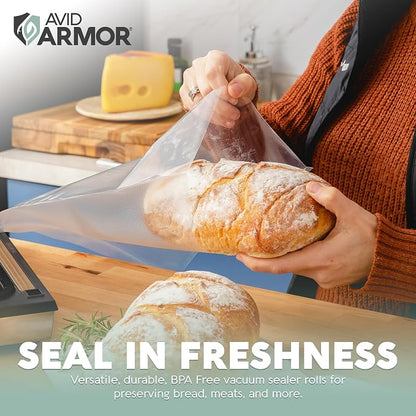 Avid Armor Vacuum Seal Rolls, Vac Seal Bags for Food Storage, Meal Saver Freezer Vacuum Sealer Bags, Sous Vide Bags Vacuum Sealer, Non-BPA Vacuum Sealer Bags, 11 inches by 50 feet, Pack of 2