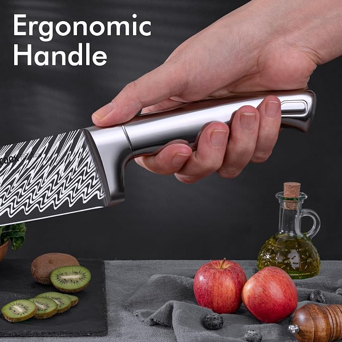 Knife Set, Astercook 15 Pieces Kitchen Knife Set with Built-in Sharpener, German Stainless Steel Knife Block Set, Razor-Sharp Knives with Full-tang Handle, Dishwasher Safe