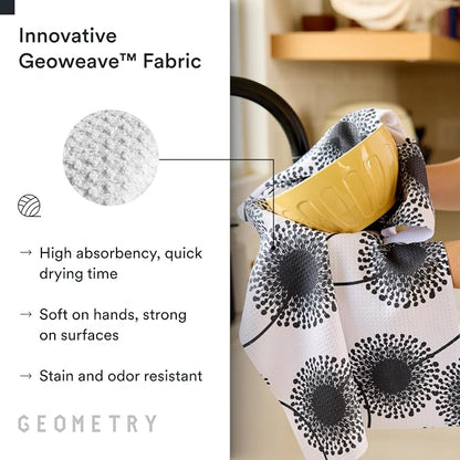 GEOMETRY Kitchen Tea Towels - Quick Dry Microfiber Dish Towels for Kitchen Linen Breeze, 18" x 30" 2 Pack