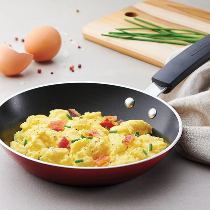 Tramontina Sicilia 8-Inch Small Non Stick Frying Pan, Aluminum Skillet with Nonstick Coating (Raspberry)