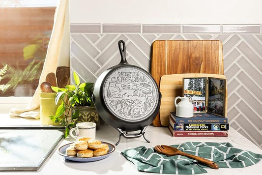 Lodge Manufacturing Company 12 Inch Seasoned Cast Iron Skillet w/North Carolina Road Trip