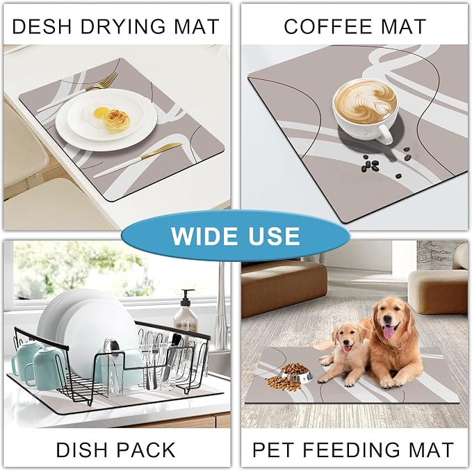 Golener Bar Counter Protector Absorbent Coffee Maker Spill Rug, Heat Resistant Tamping Mat Protects Against Spills, Water Proof Kitchen Decor, Use as Cup Mat
