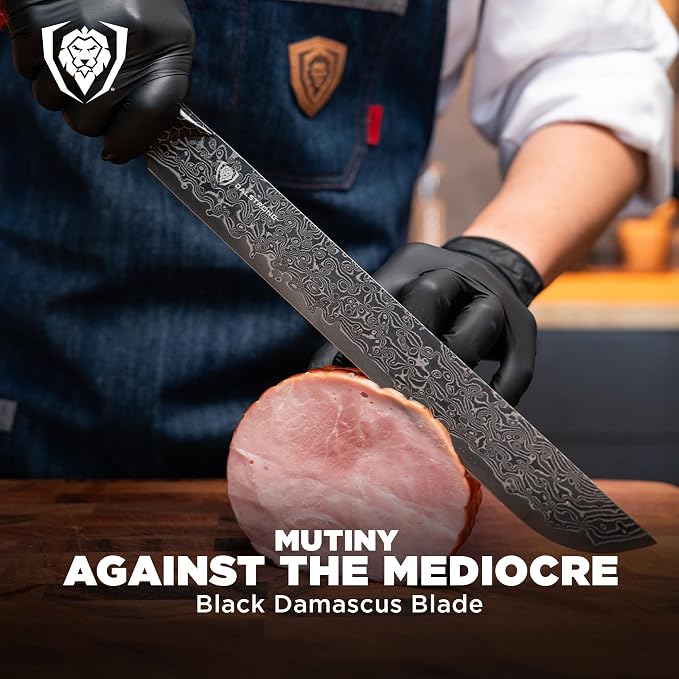 Dalstrong Slicing Knife - 11”- Scorpion Series Meat Slicing Knife Professional- Exclusive Japanese V12 Ultra™ Steel - Black Damascus - Black & Red Honeycomb Resin Handle- Brisket Slicer with Sheath