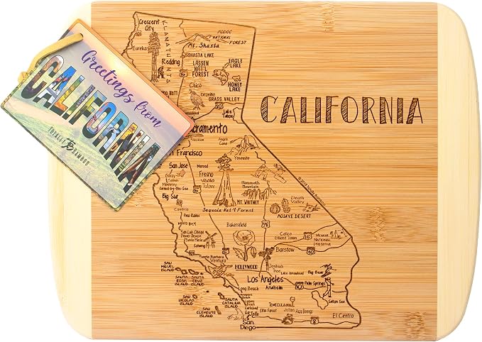 Totally Bamboo A Slice of Life California State Serving and Cutting Board, 11" x 8.75"