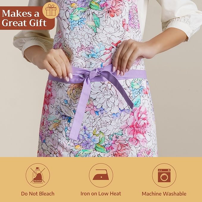 Maison d' Hermine 100% Cotton Apron for women with Pocket Kitchen Chef Apron for Men Cooking Spring Summer