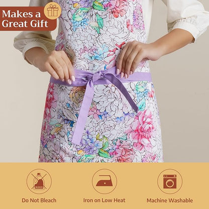 Maison d' Hermine 100% Cotton Apron for women with Pocket Kitchen Chef Apron for Men Cooking Spring Summer