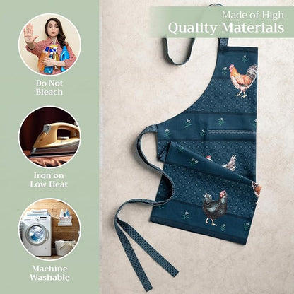 Maison d' Hermine 100% Cotton Apron for women with Pocket Kitchen Chef Apron for Men Cooking Spring Summer