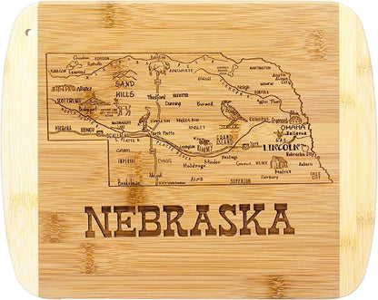 Totally Bamboo A Slice of Life Nebraska State Serving and Cutting Board, 11" x 8.75"