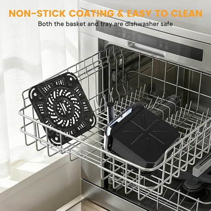Sweetcrispy Air Fryer 4 Quart with Window, 1500W Digital Airfryer with 8 Presets, 60-Min Timer, Max 400°F, Auto Shut Off & Nonstick Dishwasher Safe Basket, Shake Reminder for Small Kitchen