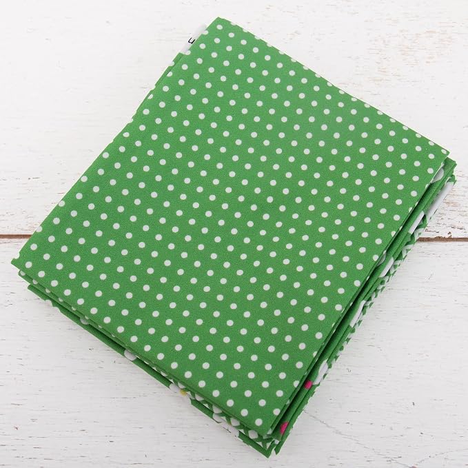 Threadart Exclusive 5 Fat Quarter Bundles - Green Confetti Brights Collection 100% Cotton Fabric - Premium 100% Cotton Quilting Fabric - No Duplicates - Full Size Fat Quarters 18"x21" - Green