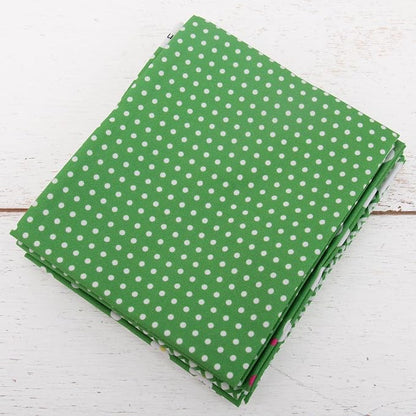 Threadart Exclusive 5 Fat Quarter Bundles - Green Confetti Brights Collection 100% Cotton Fabric - Premium 100% Cotton Quilting Fabric - No Duplicates - Full Size Fat Quarters 18"x21" - Green