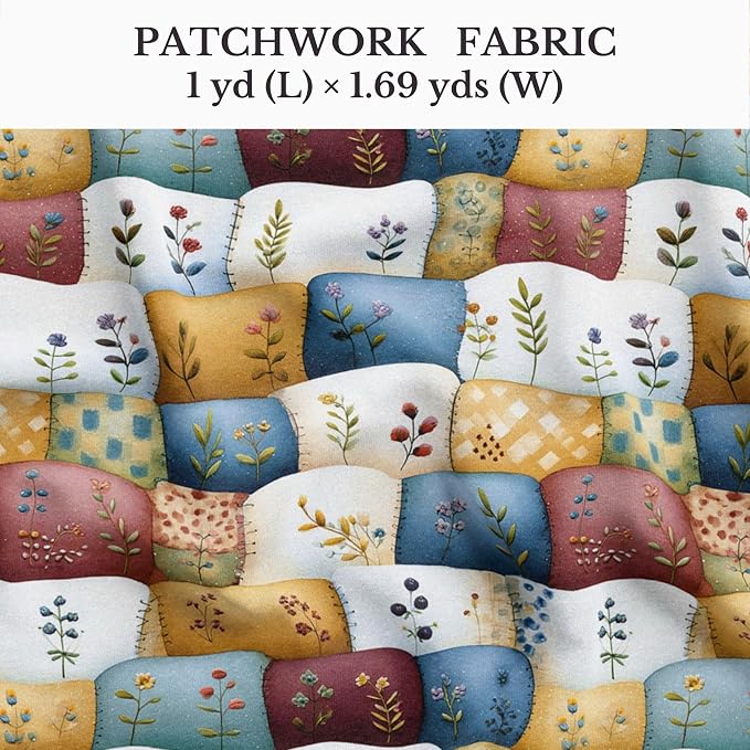 100% Cotton Fabric by the Yard – Turkish Quality Quilting & Sewing Fabric, 1 Yard x 1.69 Yards Wide, Patchwork Cotton for Crafts