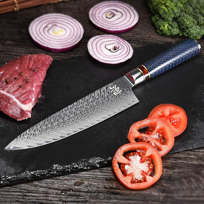 Chef Knife 8 Inch, Damascus Chef Knife Japanese VG10 Kitchen Knife Sharpest 67-Layer High Carbon Stainless Steel knife, Pro Cooking Knife, Meat Cutting Gyuto Chef Knife with Sheath