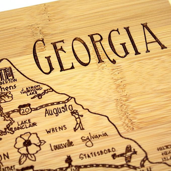 Totally Bamboo A Slice of Life Georgia State Serving and Cutting Board, 11" x 8.75"