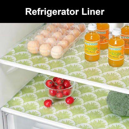Cooyes Shelf Liners for Kitchen Cabinets, Refrigerator Liners Waterproof & Oil-Proof Kitchen Cupboard Liner Drawer Mats EVA Material Non Adhesive Fridge Liner for Shelves（11.8" W x 118" L）
