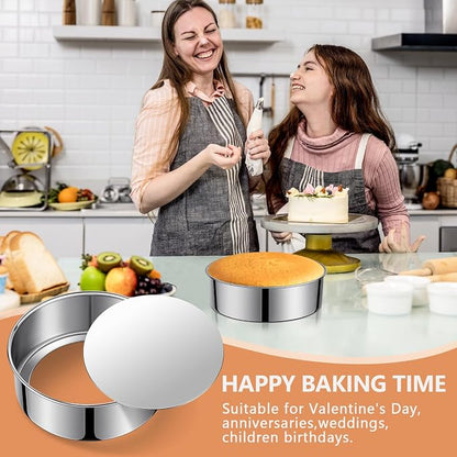 7 Inch Round Cake Pans, Removable Bottom & Easy Releasing, Leakproof & Nonstick Cake Pan, 304 Stainless Steel Cake Baking Cheesecake Pan, Non-Toxic & Healthy