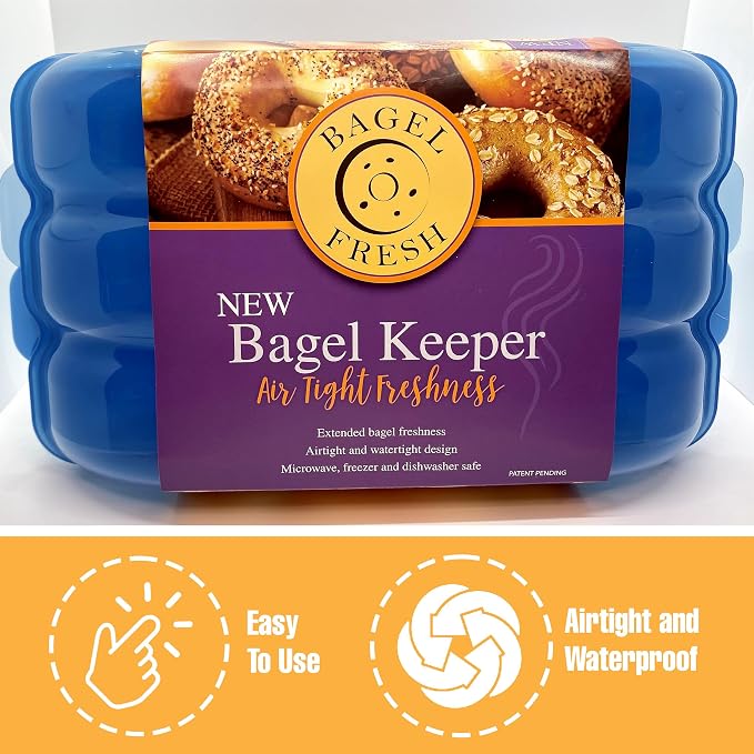 Touch Up Cup Bagel Fresh Holder Container Bread Storage Keeper Saver, Airtight and Reusable, BPA-Free, As Seen On Shark Tank Products, Pack of 1, Holds 6 Bagels