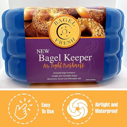 Touch Up Cup Bagel Fresh Holder Container Bread Storage Keeper Saver, Airtight and Reusable, BPA-Free, As Seen On Shark Tank Products, Pack of 1, Holds 6 Bagels
