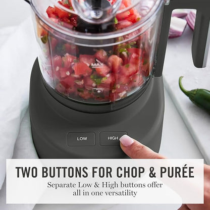 Martha Stewart 3 Cup Electric Food Chopper, Vegetable & Herb Mini Food Processor, 24oz BPA-Free Bowl, Stainless Steel Blades, Pour Spout, Dicing, Mincing, Chop & Puree, Dishwasher Safe, Caviar