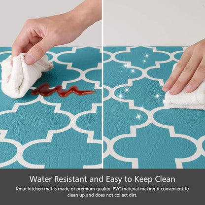 KMAT Kitchen Mat [2 PCS] Cushioned Anti-Fatigue Kitchen Rug, Waterproof Non-Slip Mats and Rugs Heavy Duty PVC Ergonomic Comfort Standing Foam Mat for Kitchen, Floor Home, Office, Sink, Laundry