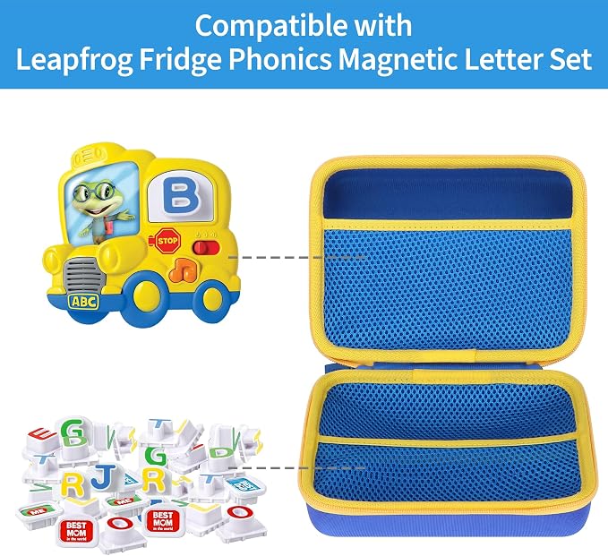 Storage Case Compatible with Leapfrog Fridge Phonics Magnetic Letter Set (Blue + Yellow)
