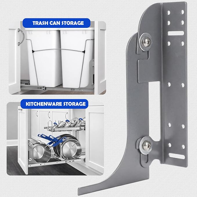 Cabinet Door Mount Kit Heavy Duty Metal Frame Set for Kitchen Base Cabinet Organizers, Waste Trash Containers, Pullout Storage Shelves and Drawers