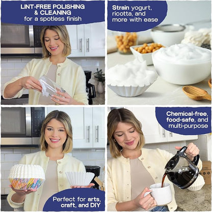 Pine & Pebble® 12-Cup Large Commercial Coffee Filters, 500 Count | Tall-Walled Basket Style (9.84" x 4.33") | No Grounds, No Mess | Fits BUNN & Standard Coffee Makers | Bulk for Cafés & Offices