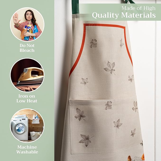 Maison d' Hermine 100% Cotton Apron for women with Pocket Kitchen Chef Apron for Men Cooking Spring Summer