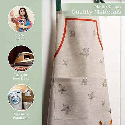 Maison d' Hermine 100% Cotton Apron for women with Pocket Kitchen Chef Apron for Men Cooking Spring Summer