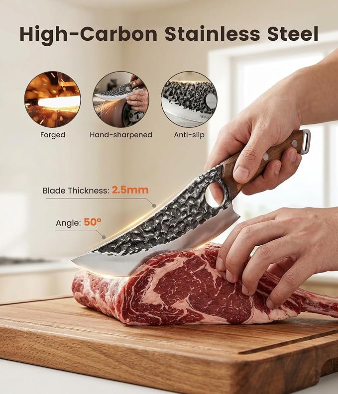 Newise Chef Knife – 6.3 Inch Japanese Steel Kitchen Knife for Cooking & Chopping, Well-Balanced Ultra Sharp Blade, Fathers Day Gift for Dad Husband