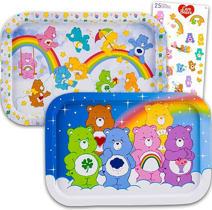 Care Bears Kitchen Decor Accessories Set - Bundle with 2 Food Platters for Parties, Family Gatherings, Birthdays, and Drinks Plus Stickers