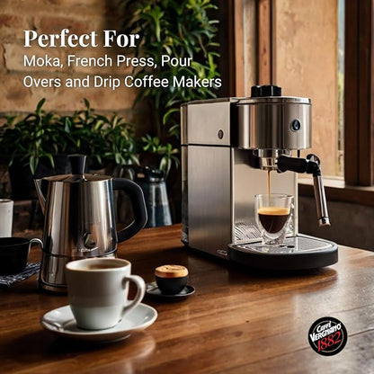 Caffe Vergnano Antica Bottega Whole Bean Coffee 3.3 lb (Pack of 3) - Medium Roast Arabica Espresso Beans, Italian Coffee with Chocolate Notes - For Coffee Maker, French Press Espresso Maker, Moka Pot