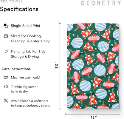 GEOMETRY Christmas Kitchen Towels - Quick Dry Microfiber Cloth Dish Towels for Kitchen Drying - Premium Quick Dry Towel - Ornamenta