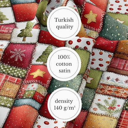 100% Cotton Fabric by the Yard – Turkish Quality Quilting & Sewing Fabric, 1 Yard x 1.69 Yards Wide, Patchwork Cotton for Crafts