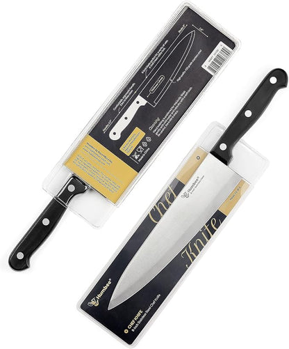8-Inch Chef Knife – Full Tang Razor-Sharp High Carbon Stainless Steel Blade – Hollow Grind Edge – Ergonomic Grip Handle – Professional Kitchen Knife, Black
