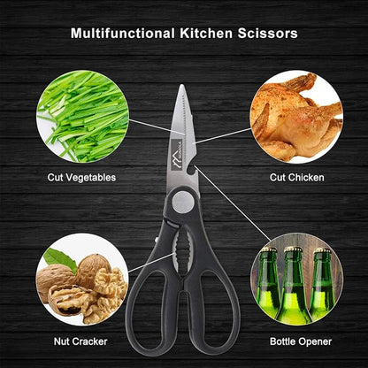 Numola 6 Pieces Black Professional Chef Knife Set, BBQ Meat Knives for Cooking, Forged Kitchen Knife with High Carbon Stainless Steel Cutlery Ergonomic Design Handle with Box for Couples Gift