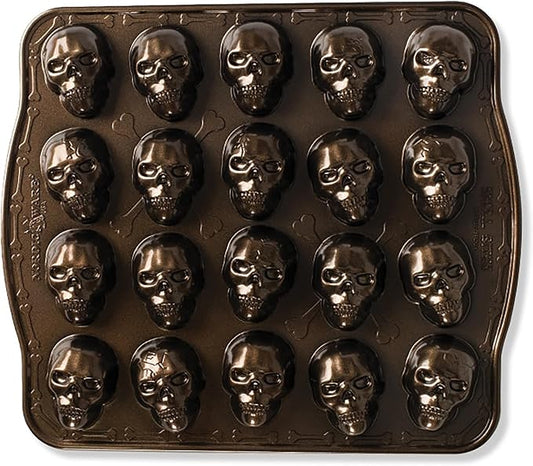 Nordic Ware Skull Bite Cakelet, 2.5 Cups, Bronze