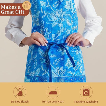 Maison d' Hermine 100% Cotton Apron for women with Pocket Kitchen Chef Apron for Men Cooking Spring Summer