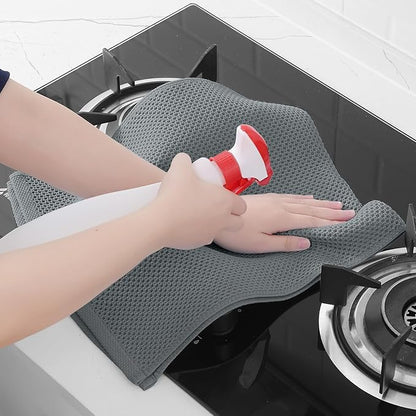 Homaxy 100% Cotton Waffle Weave Kitchen Dish Towels, Ultra Soft Absorbent Quick Drying Cleaning Towel, 13 x 28 Inches, 12-Pack, Grey