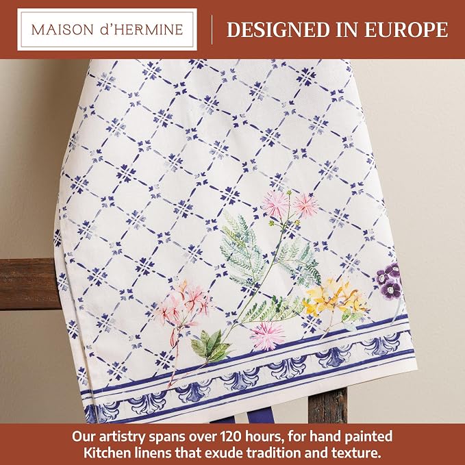 Maison d' Hermine 100% Cotton Apron for women with Pocket Kitchen Chef Apron for Men Cooking Spring Summer