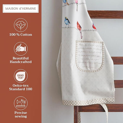 Maison d' Hermine 100% Cotton Apron for women with Pocket Kitchen Chef Apron for Men Cooking Spring Summer