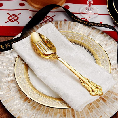 KEAWELL Gorgeous 5-Piece 18/10 Stainless Steel Hostess Serving Utensil Set, Dishwasher Safe (Gold)