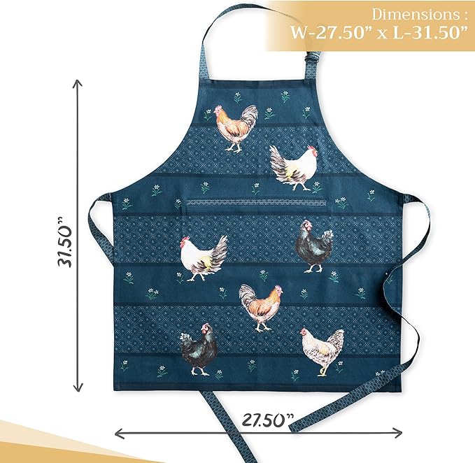 Maison d' Hermine 100% Cotton Apron for women with Pocket Kitchen Chef Apron for Men Cooking Spring Summer